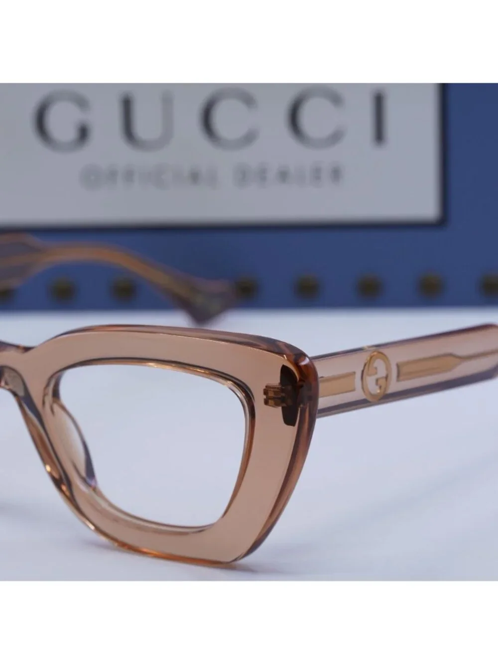 Gucci GG1555O 004 Cat Eye Eyeglasses 50mm - Brown